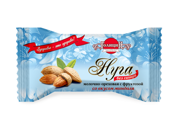 Изображение товара Конфеты нуга молочно-ореховая со вкусом миндаля с фруктозой 180г Конфеты нуга молочно-ореховая со вкусом миндаля с фруктозой 180г фотография