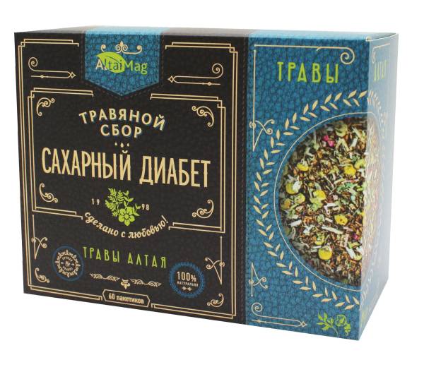 Изображение товара Сбор травяной Сахарный диабет АлтайМаг 60шт Сбор травяной Сахарный диабет АлтайМаг 60шт фотография
