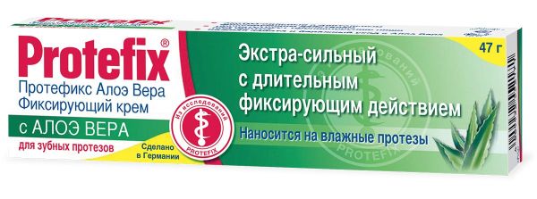 Изображение товара Протефикс крем для фиксации зубных протезов алоэ вера (экстра сильный) 40мл Протефикс крем для фиксации зубных протезов алоэ вера (экстра сильный) 40мл фотография
