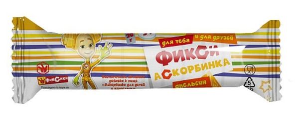 Изображение товара Аскорбинка Фиксики со вкусом апельсина 30г Аскорбинка Фиксики со вкусом апельсина 30г фотография
