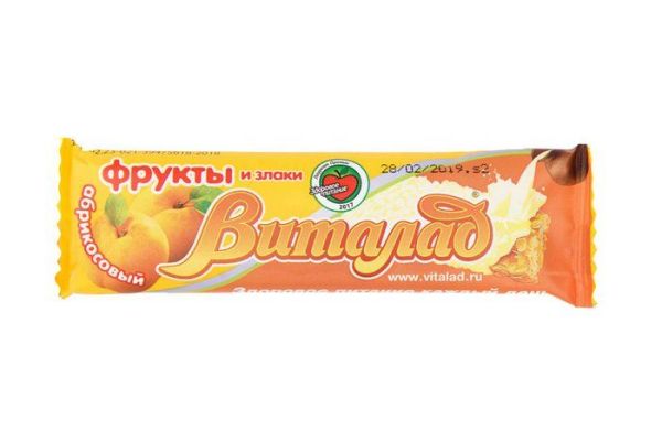 Изображение товара Батончик мюсли Виталад Абрикосовый на фруктозе 40г Батончик мюсли Виталад Абрикосовый на фруктозе 40г фотография